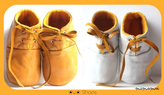 3 - 6 Months Slippers / Baby Shoes Lamb Leather mustard yellow