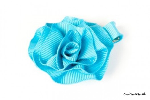 Rosette Hair Clip - Turquoise Blue