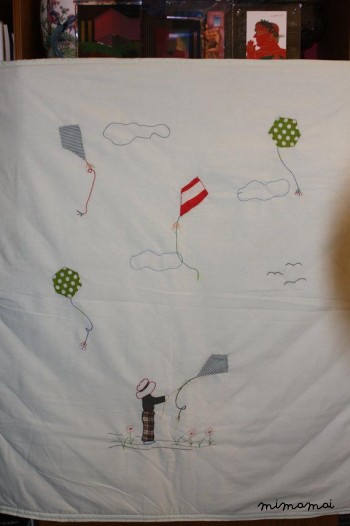 Coperta di bambino di Applique, mano regalo unico per il passeggino culla aquilone ricamato