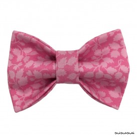 Child pink with pastel-pink flowers bow tie, cotton