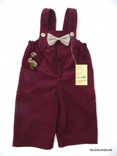 Natural cord dungarees