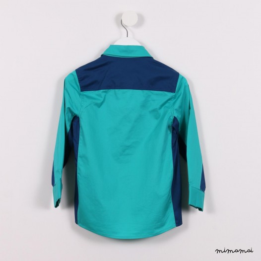 Long-sleeved Panelled Shirt green