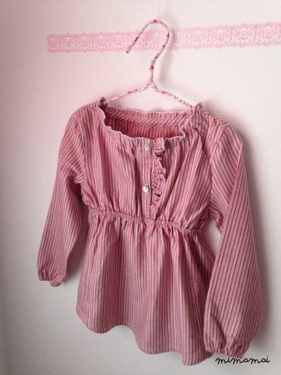 Pink striped cotton blouse, Baby&Toddler blouse, Girls blouse, Little girl clothing
