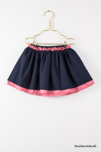 Uma skirt in navy and raspberry