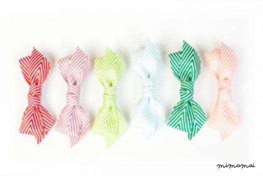 Thin Chevron Hairbow Lime