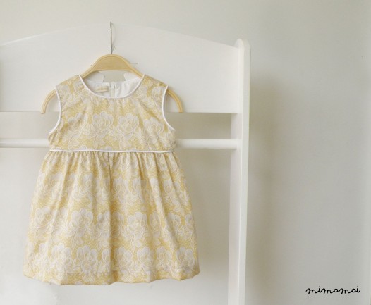 Little Girl Gold Floral Dress