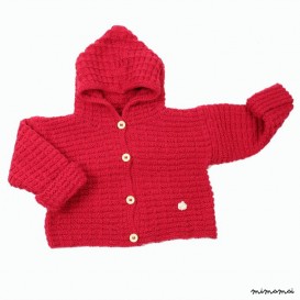 Hooded cardigan in Red