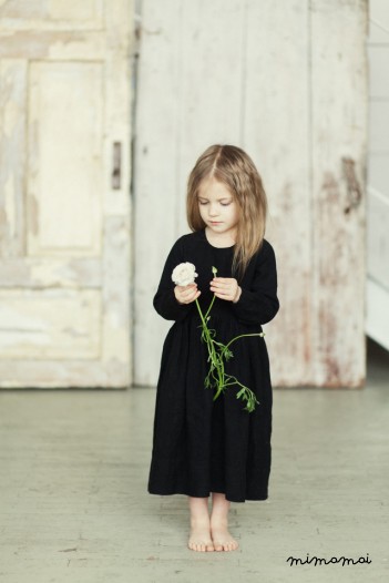 BLACK SMOCK DRESS