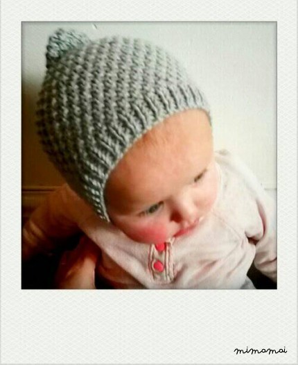 knitted baby hat, baby bonnet, knitted pixie cap, baby shower gift