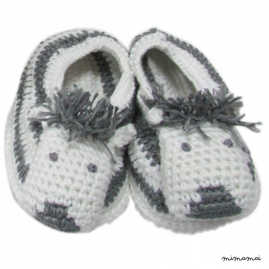 Crochet Zebra Booties