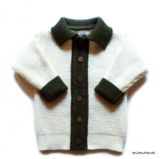 Babies/Children's merino wool collar Cardigan with oak buttons/toddlers/jacket/sweater