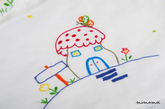 set 2 baby towels bath hand towel hand embroidered unisex Carousel turquoise