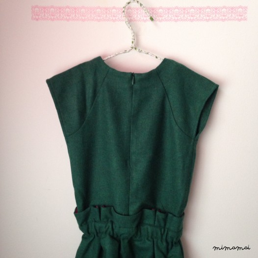Soft wool dress for girls, gown, green pine, size 4-5 wool dress, autumn, green