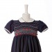 Arrowhead Blue Smocked embroidered