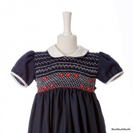 Arrowhead Blue Smocked embroidered