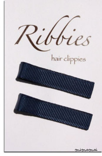 Pair of Plain Navy Blue Hairclips