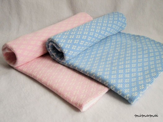 Baby Knit Blanket - Pink / Blue