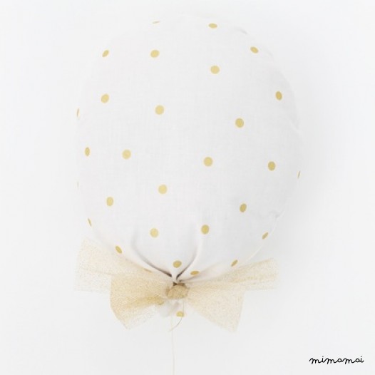 Ballon &laquo; Camille &raquo; blanc et or