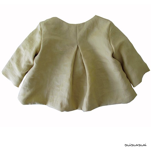 Coat, romper, hat and shoes. 100% linen, silk and soft leather.
