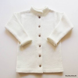 Babies/Children's cotton roll-neck Cardigan with handmade oak buttons