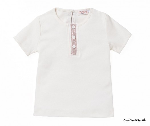 T-shirt GIRLS lace white/rose