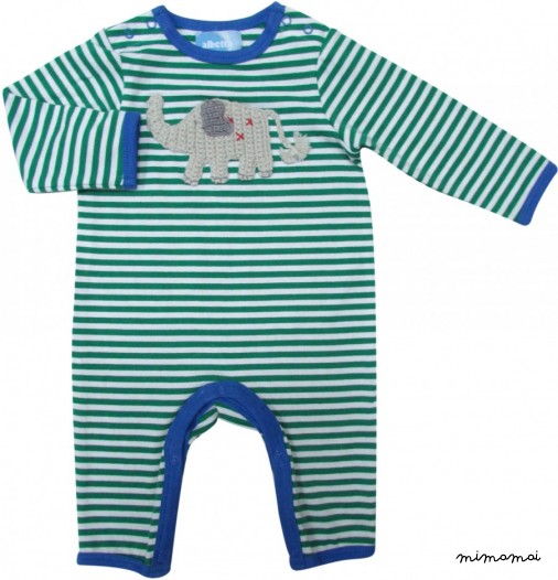 Green Crochet Elephant babygrow