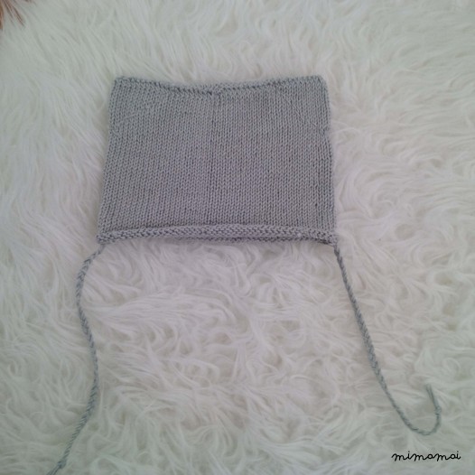 Baby cat hat, handmade knitwear of organic cotton, grey