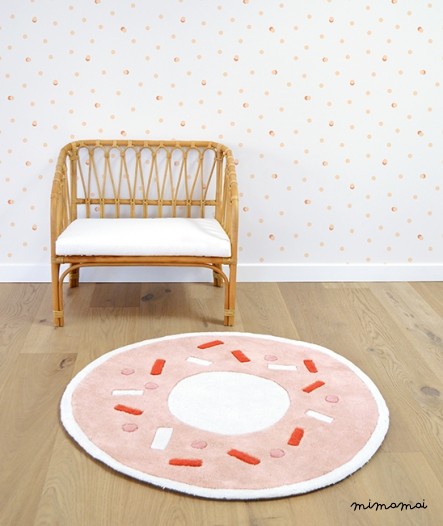 Tapis b&eacute;b&eacute; forme donuts orange pastel