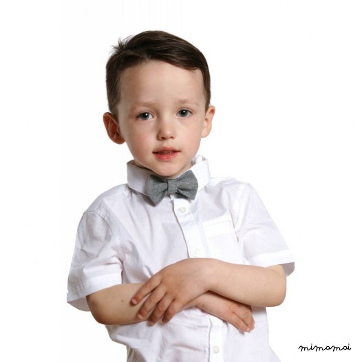 Child grey bow tie, cotton