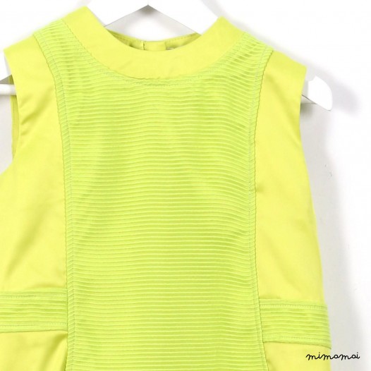 Panelled Dress neon green