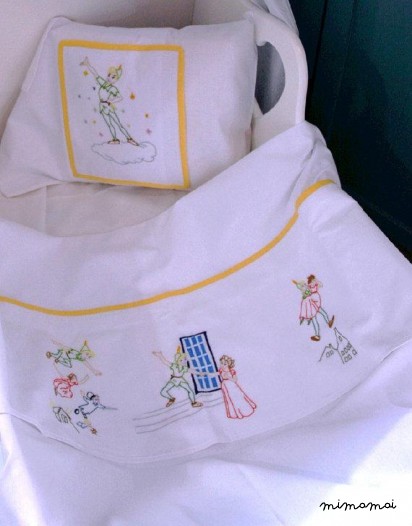 Peter Pan cradle bedding |Baby linen sheets pillowcase