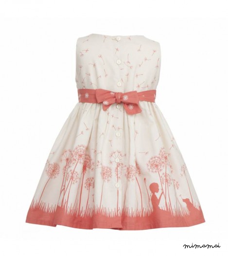 Martha Dress Make A Wish Print in Coral