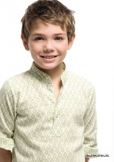 Shirt child stamped Green