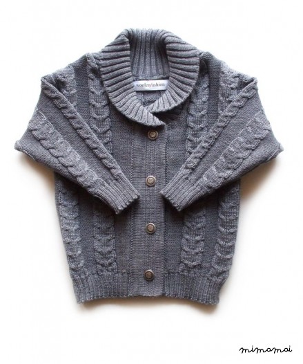 Babies/Children's/Toddler's Cable knit Merino wool Shawl collar Cardigan, pants and socks/outfit