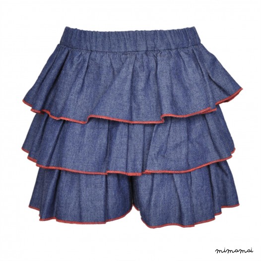 Skort by JAM denim/red