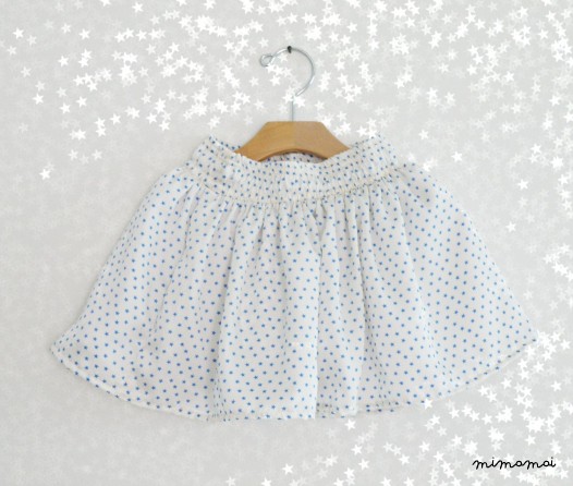 White and Blue Skirt for girl, Little Stars Skirts
