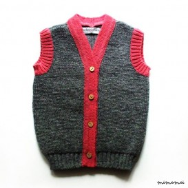 Baby/Children knitted lambswool waistcoat with oak buttons/gilet