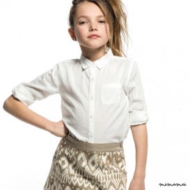 Beige printed skirt
