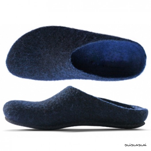 Filzpantoffel Merinowolle marine