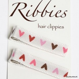 Pair of Sweetheart Multi Heart Hairclips