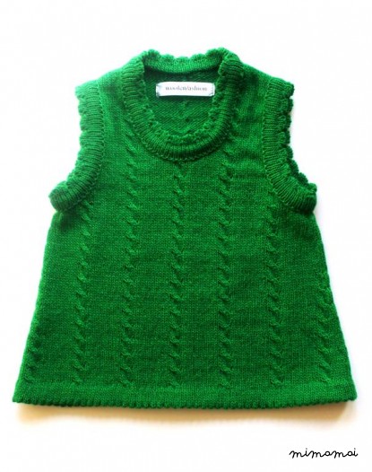 Babygirls/Girls cable knitted lambswool sleeveless Dress