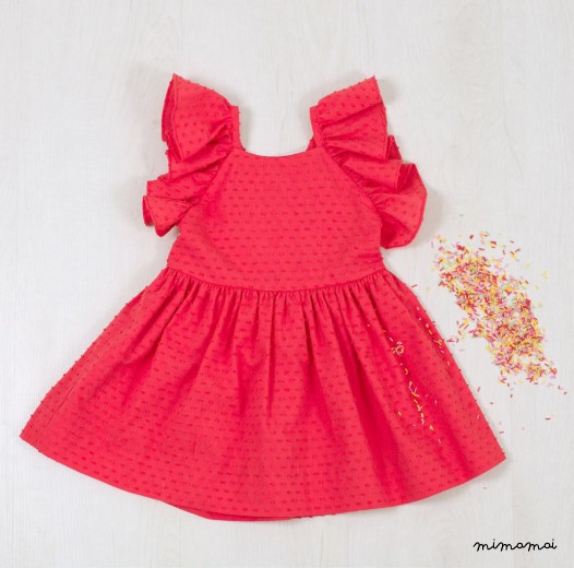 Girl's Red Dress, Children's Clothing, Framboise pink Dress, Kids Dress