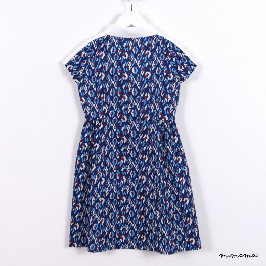 Button-down Long Dress blue