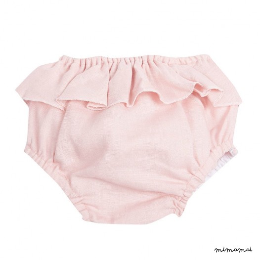 Linen bloomer, Bloomer misty rose, Baby bloomer, Pink Linen Summer Bloomers