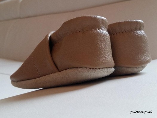 Pantofole pantofole - scarpa suola morbida a mano in pelle - marrone in pelle