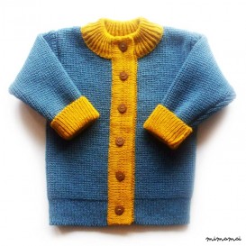 Babies/Children's knitted lambswool crew neck Cardigan with oak buttons/jacket