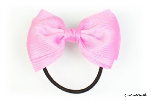 Medium Bow Ponytail Holder - Pink