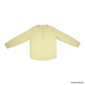 Chemise col mao en lange jaune Maxence