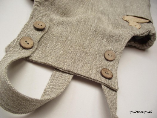 Natural linen young gardeners overalls