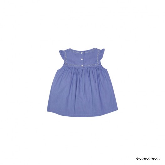 Blouse &agrave; volants denim Violette
